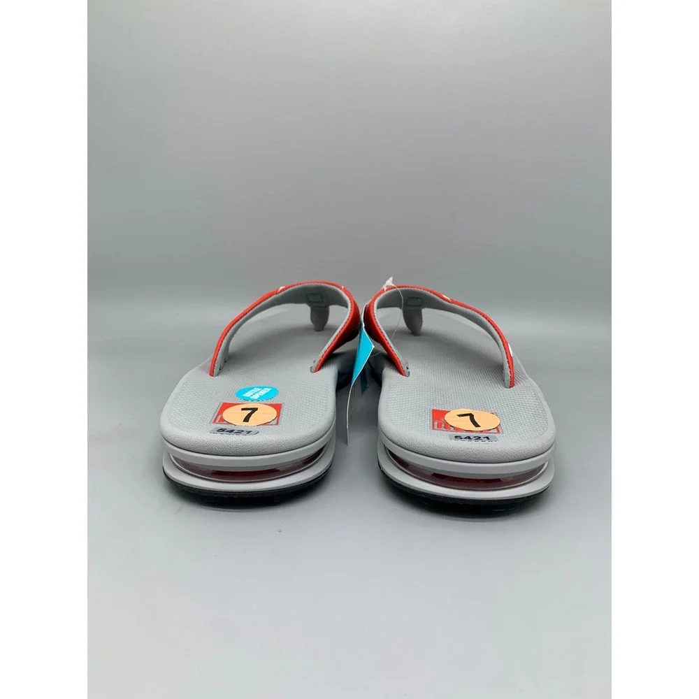 Reef Fanning Tailgate Gray Red Bottle Opener Sandals  Men's Sz 7